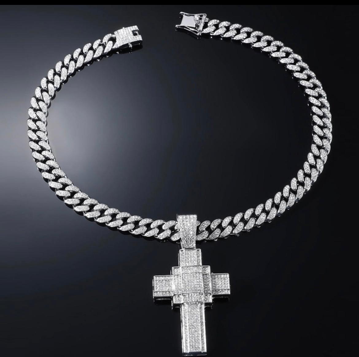 collana ice cuban strass