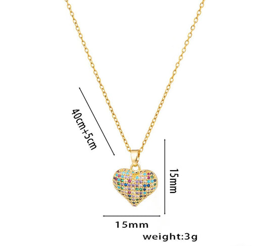 Collana placcata oro 18k con ciondolo a forma di cuore