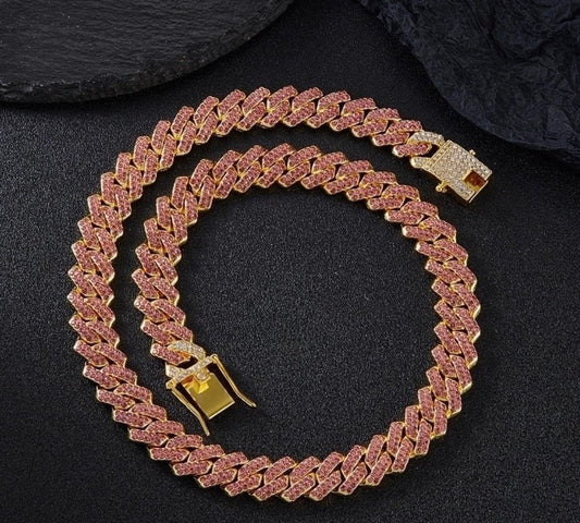 collana ice cuban strass